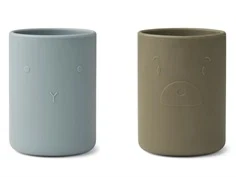 Liewood blue fog khaki mix kop Ethan silikone (2-pack)